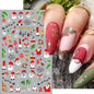 1PCS New Christmas Decorations 2023 New Year Nail Stickers Press on Nails Laser Snowflake Christmas Tree 3D Nail Decal