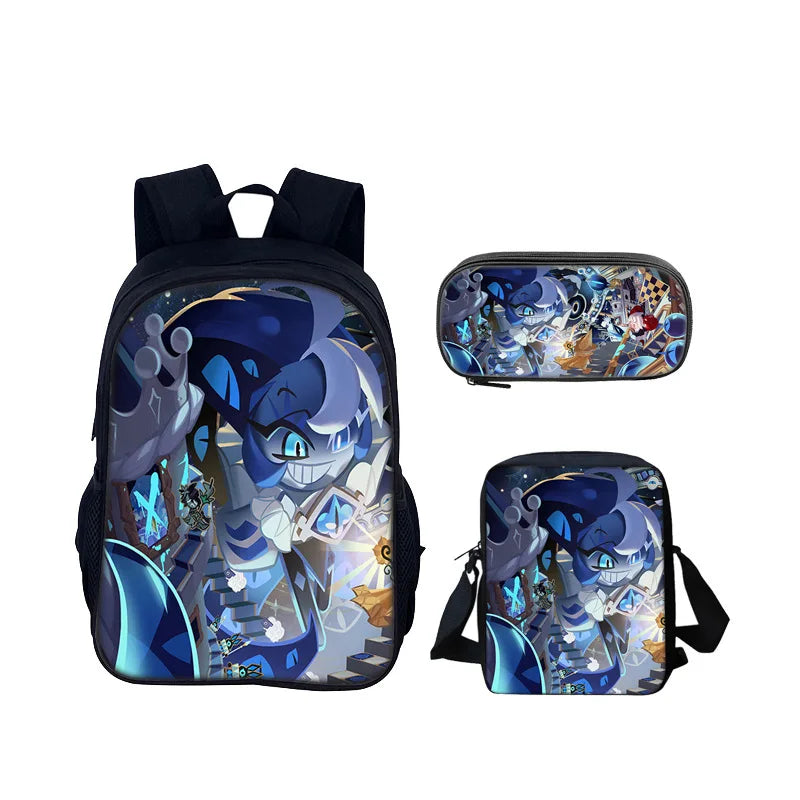 Cartoon Popular Shadow Milk Plush 3D Print 3pcs/Set pupil School Bags Laptop Daypack Backpack Inclined shoulder bag Pencil Case