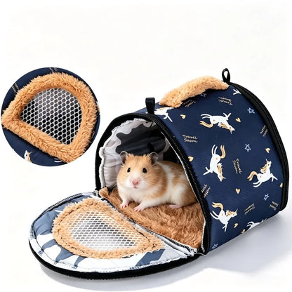 Hamster Warm Bed Portable Small Pet Cotton Nest for Hamster Sugar Glider Squirrel Guinea Pig Breathable Carry Bag