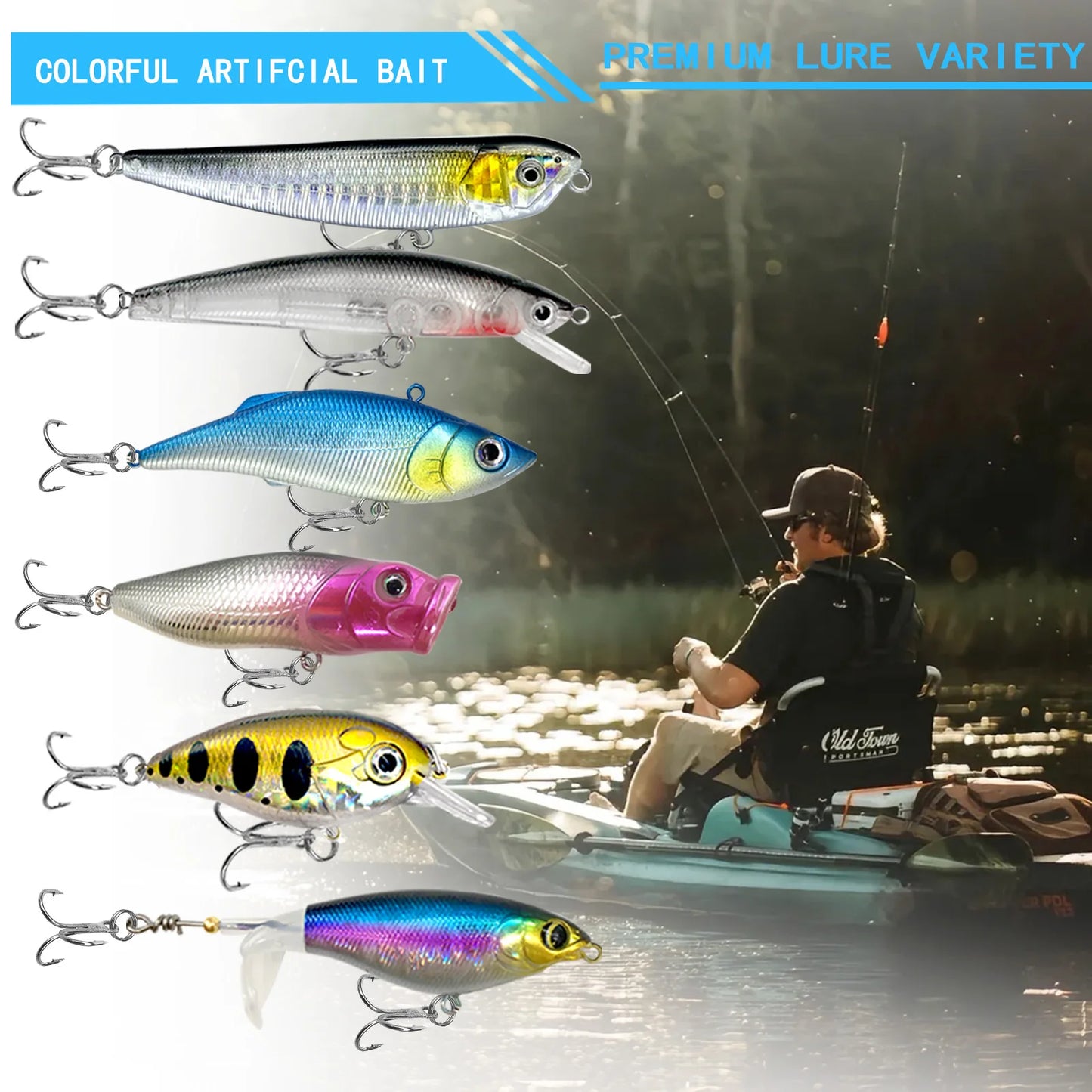Fishing 83/133/193/239/409pcs Fishing Lure Kit For Trout/Pike/Bass Multi-Lure Fishing Set Layered Tackle Pro Gear Tackle Box