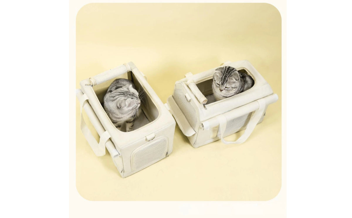 Pet Carrier with Telescopic Handle Foldable Pet Carrier Trolley Travel Bag Portable Long-Lasting for Cats, Outings