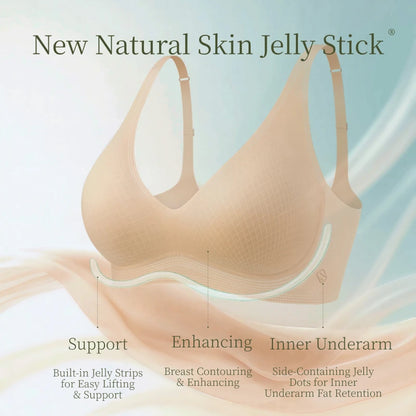 SUJIIN Sexy Seamless Wireless Bras for Women Push Up Padded Soft Support Invisible Lift V Neck Bralette Smooth Bra Female MX208