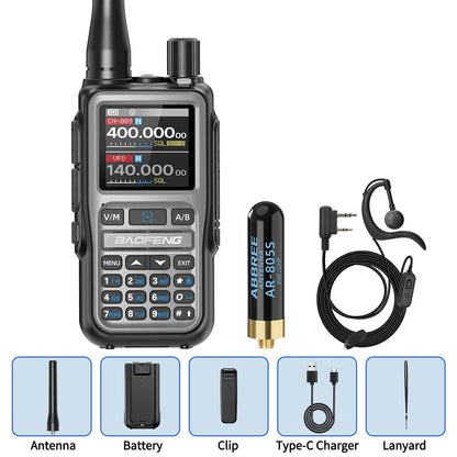 Baofeng UV-5R Mini Walkie Talkie Bluetooth Programming Wireless Copy Frequency Full Band 999CH AM FM Type-C Long Range Ham Radio