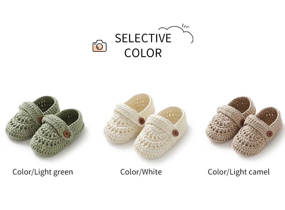 Baby Girls First Walker Shoes Adorable Solid Hand Knit Newborn Infant Slip On Prewalkers 0-12m Toddler Outdoor Indoor Floor Wear