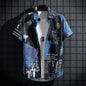 Men's Short sleeve Print Shirts Thin Beach Top Seaside Leisure Men's Essential Clothes
