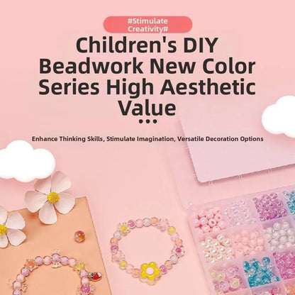 24 Grid DIY Handmade Beaded Kit Toy Creative Colorful Beads Bracelet Making Kit Kawaii Candy Color Beads Toys for Children Girl