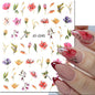 3d Nails Art Decals Spring Fruits Pink Full Tips Peony Magnolia Flowers Adhesive Sliders Stickers Decoration For Nails Manicure