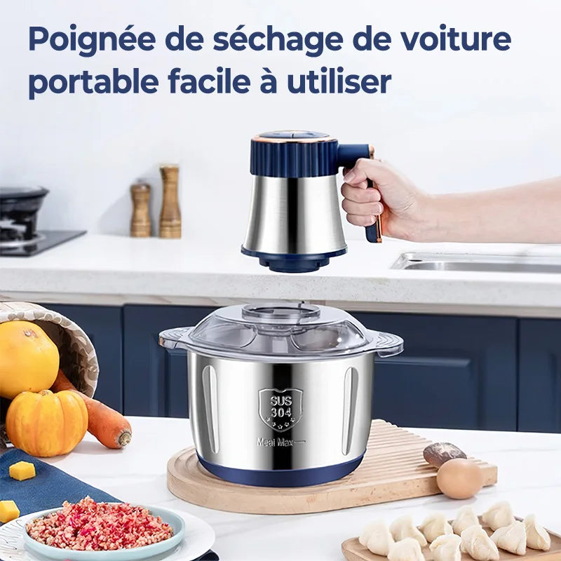 5L Electric Food Processor Meat Grinder with 6 Stainless Steel Blades Multifunction Meat Chopper Vegetable Cutter Food Mincer Large Capacity Kitchen Chopper for Meat Vegetables Fruits Garlic Onion Nuts Baby Food