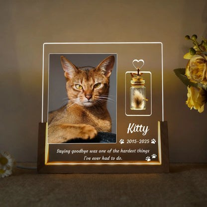 Pet Memorial Gift Custom Photo Night Light for Deceased Pets Personalized LED Pet Plaque Sympathy Gift for Dog Cat Loss with Sta