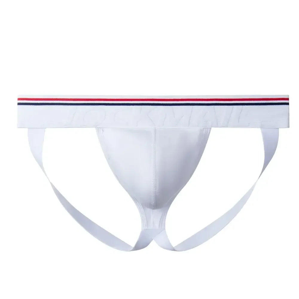 Sexy Men Underwear Brief Underpants Rainbow Stripes Gay Men's Jockstrap Bikini Slip Men's Tanga String Thong Breathable Cotton