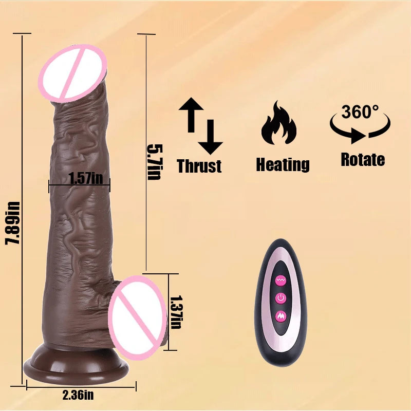 Telescopic Female Vibrator Dildo with Remote APP Control Heating Realistic Large Penis Massager Masturbator Sex Toy for Women