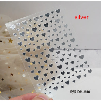 3d Nail Art Stickers Red Black White Love Hearts Stars Clouds French Full Tips Adhesive Nail Decals Slider For Manicure