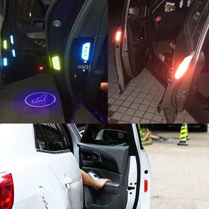 4 PCS Car Open Reflective Sticker Universal Safety Warning Mark Reflective Stickers Lighting Luminous Decor Auto Door Stickers