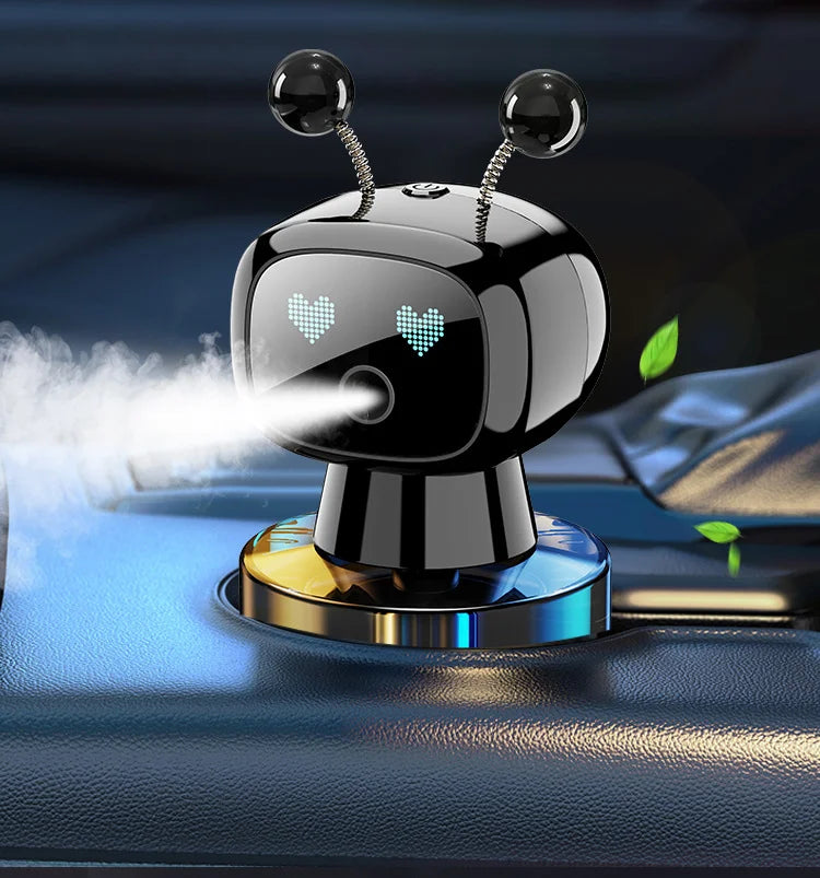 Smart Car Air Freshener AI Rechargeable Car Aroma Diffuser Smart eyes 4 Levels of Adjustable Intelligent Car Diffuser Gift
