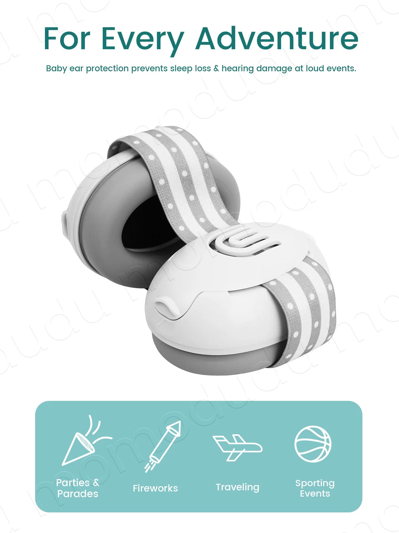 1PC Baby Earmuffs Noise Cancelling Infant Ear Protection Headphones with Adjustable Headband , Ideal for Travel, Airplane, Sleep
