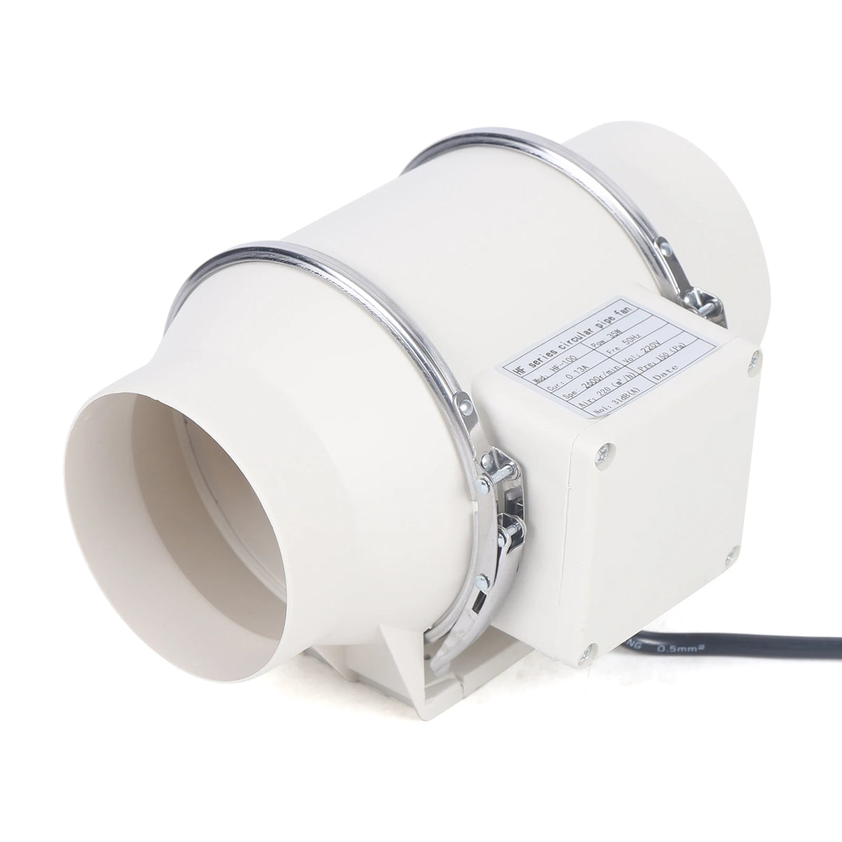 220V Exhaust Fan Silent Duct Ventilation Fan 2600RPM Duct Fan Pipe Extractor for Kitchen Bathroom Toilet (HF-100/HF-150/HF-200)