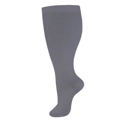 2XL-4XL Plus Size Compression Socks for Women Men 20-30 MMHg Wide Calf Extra Large Knee High Flight Sock for Circulation Support