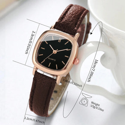 Fashion Small Dial Women Quartz Watch Ladies Simple Leather Band Wristwatches（Without Box）