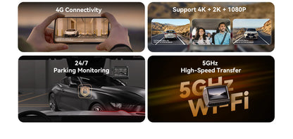 DDPAI 4K Dash Cam Z60 Pro HDR Support Front and Rear Interior Car Camera SONY STARVIS2 678 Sensor 5GHz Wi-Fi GPS ADAS 4G Car DVR