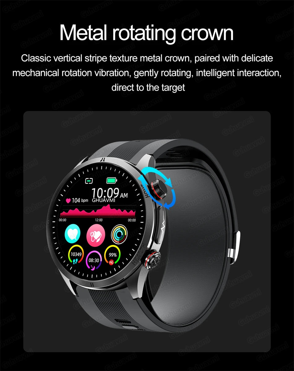 Sapphire Glass AMOLED Blood Pressure Smart Watches ECG Blood Oxygen Blood Pressure Air Pump Sport Health Tracking Smartwatch NFC