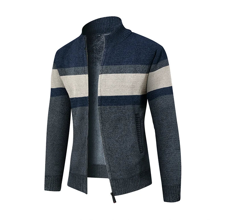 Premium Thick Chenille Fabric Warm New Brand Casual Fashion Stand Collar Men Jacket Streetwear Zipper Autumn Winter Coats