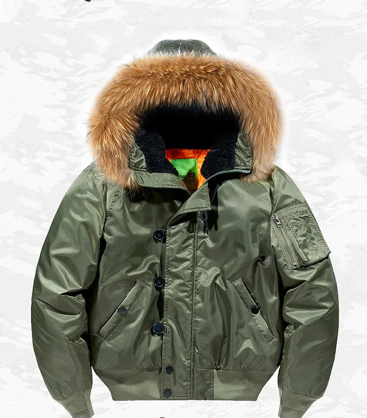 Pilot Men's jackets Thicken Winter Jacket Padding Man Down Jacket Coat Parkas Outdoor Fur Hooded Cotton Padded Jacket HXY0257