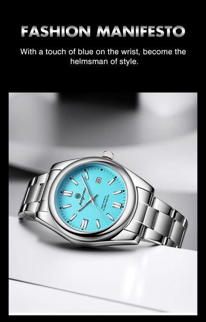 2026 PAAZOMU Fashion Men Stainless Steel Watch Luxury Calendar Quartz Wrist Watch Business Watches Man Clock relogio masculino