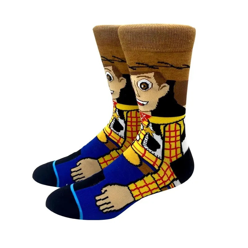New Fashion Anime Women Socks Long Socks Knee-High Couples Cosplay Sock Personality Hip Hop Harajuku Men Funny Sock Size 36-44