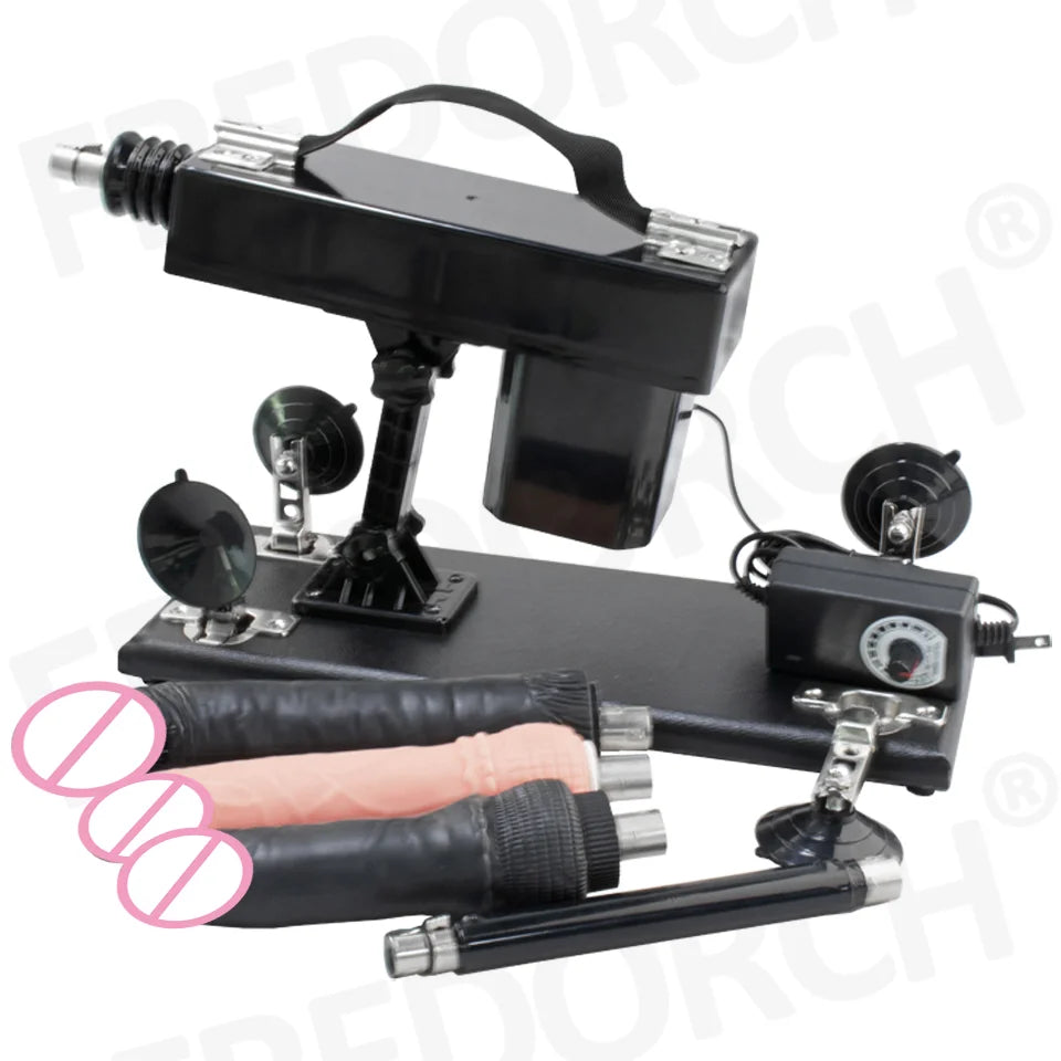 FREDORCH Sex Machines More Attachment Masturbating Pumping Sex Gun Adjustable with Dildo Couples Sex Toy Love Machine for Couple