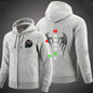 2025 Spring Autumn Men's Manual Transmission 1N23456 Motorcycle Logo Printed Popular Cardigan Classic Solid Color Hooded Hoodies