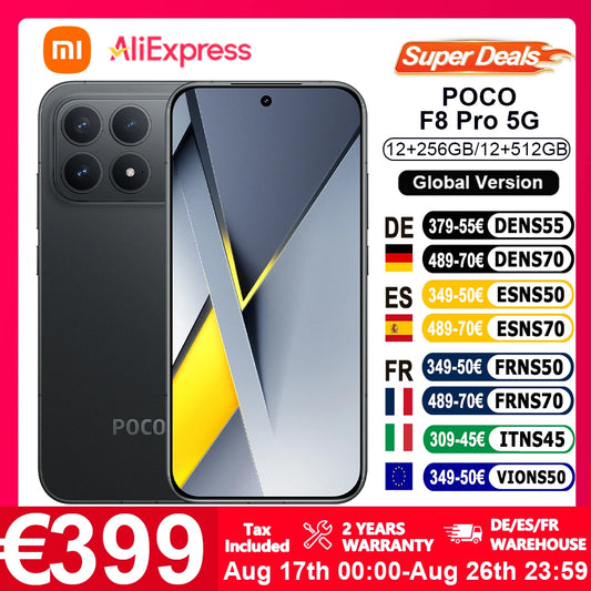 Global Version POCO F8 Pro 5G 6.59' Snapdragon® 8 Elite Mobile Platform 100W HyperCharge 6210mAh 50MP Camera NFC IP68 XIaomi
