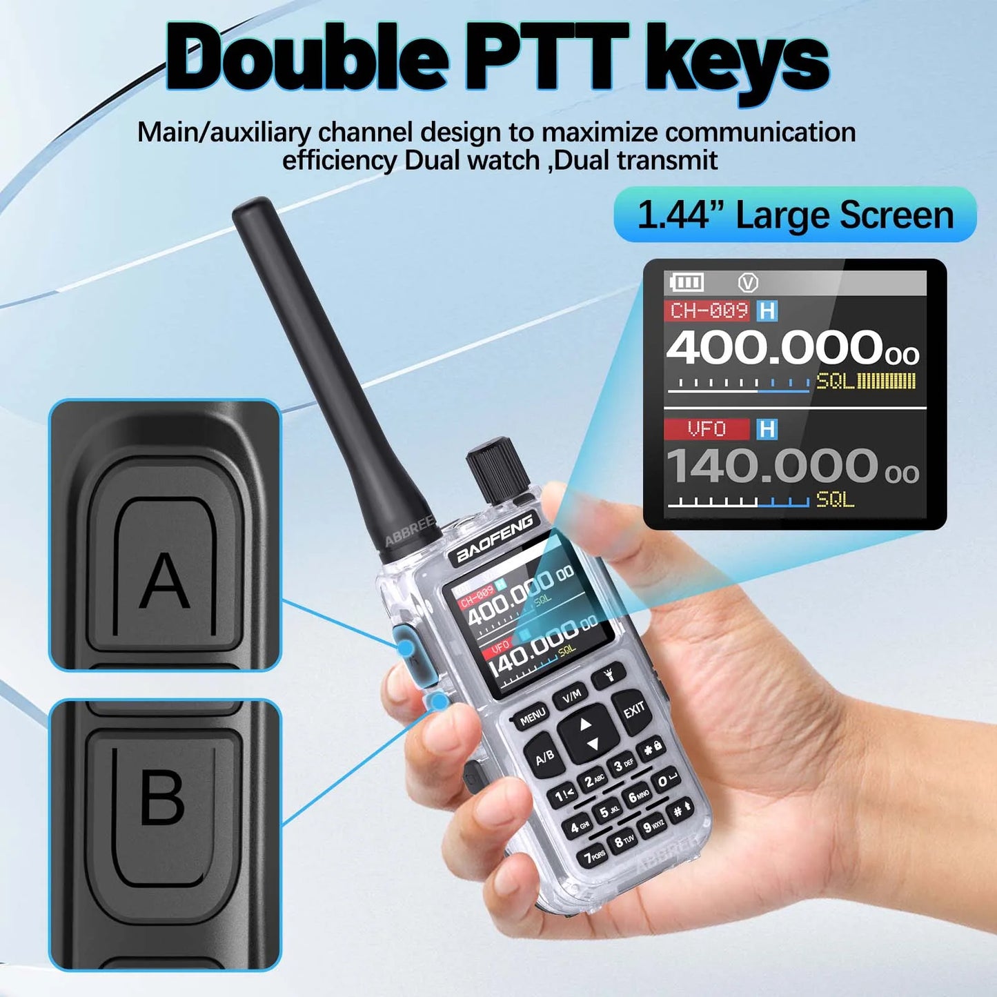 BAOFENG UV-5R Mini Walkie Talkie Multi Band Bluetooth Programming Wireless Copy Frequency 999CH AM FM Long Range Two Way Radio