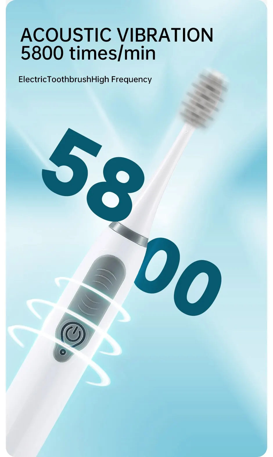 Clearance_Jianpai Sonic Electric Toothbrush for Men and Women Adult Household Non Rechargeable Soft Hair IPX6 Waterproof_Continu