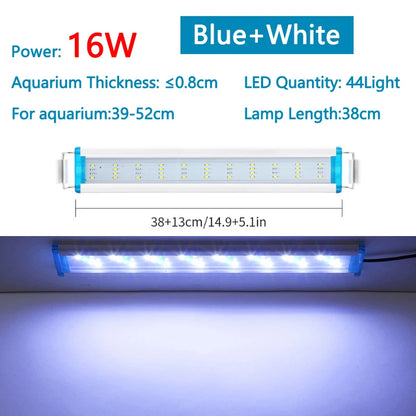 Extensible Waterproof Clip on Lamp For Fish Tank Super Slim Fish Tank Aquatic Plant Grow Aquarium LED Light 18-58cm 220V