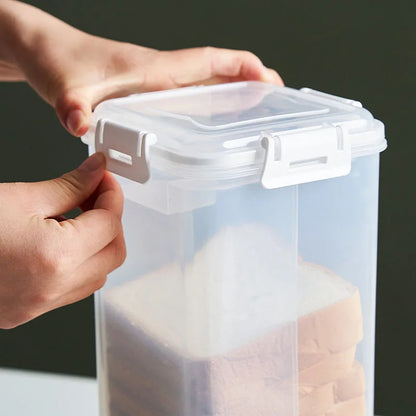 Plastic Bread Box with Sealing Lid and Tray, Bread Storage Box, Sandwich Bread Storage Box, Pasta Storage Box, Multigrain Jar