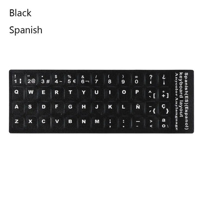Non-slip Arabic Deutsch Spanish Keyboard Stickers Russian Letter Alphabet Layout English Wear-resistant Keyboard Covers