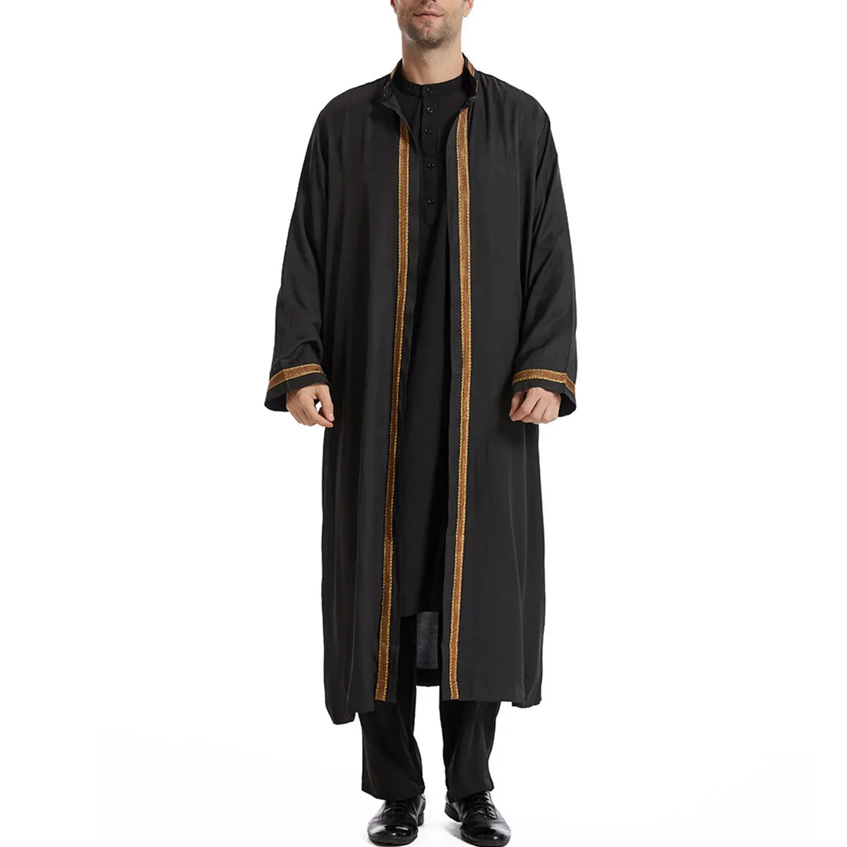 Dubai Saudi Muslim Men Open Abaya Kimono Dresses Turkey Eid Ramadan Islamic Kaftan Arabic Long Robe Caftan Jubba Thobe Clothing