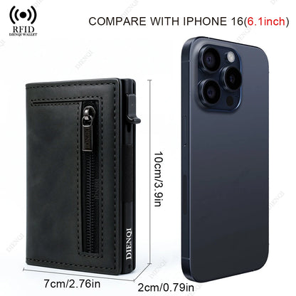 Luxury RFID Blocking Card Holder Men Wallets Money Bag Metal Credit Cardholder Aluminium Slim Thin Smart Minimalistic Wallets