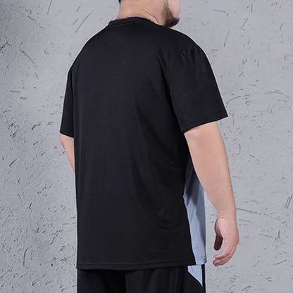 1pc/2pcs Summer Men's Quick Dry T-shirt Shorts Plus Size Short-sleeve Tee Sport Set Casual Shirt Elastic Waist Pant Male Clothes