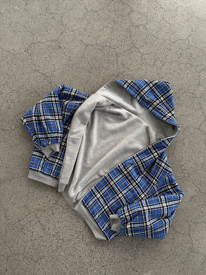 Mauroicardi Spring Oversized Reversible Hoodies Men Luxury Designer Clothing Hoodie with Plaid Lining Sweatshirt Streetwear 2025