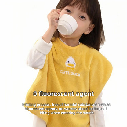 Baby Grooming Bib for Toothbrushing Stain Resistant Toddler Eating Smock Washable Kids Feeding Apron with Snaps Soft