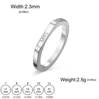 Couple Engrave Name Finger Ring Personalized Custom Gift For Woman Men Wedding Marry Love Silver Color Stainless Steel Jewelry