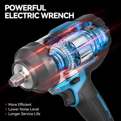 ONEVAN 2800N.M High Torque Brushless Electric Wrench Cordless 1/2 Inch Screwdriver Impact Drill Tool For Makita 18V Battery Pin