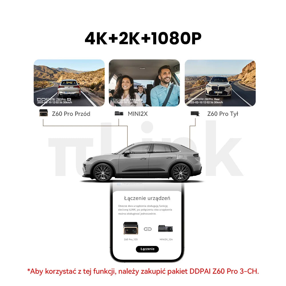 DDPAI 4K Dash Cam Z60 Pro HDR Support Front and Rear Interior Car Camera SONY STARVIS2 678 Sensor 5GHz Wi-Fi GPS ADAS 4G Car DVR