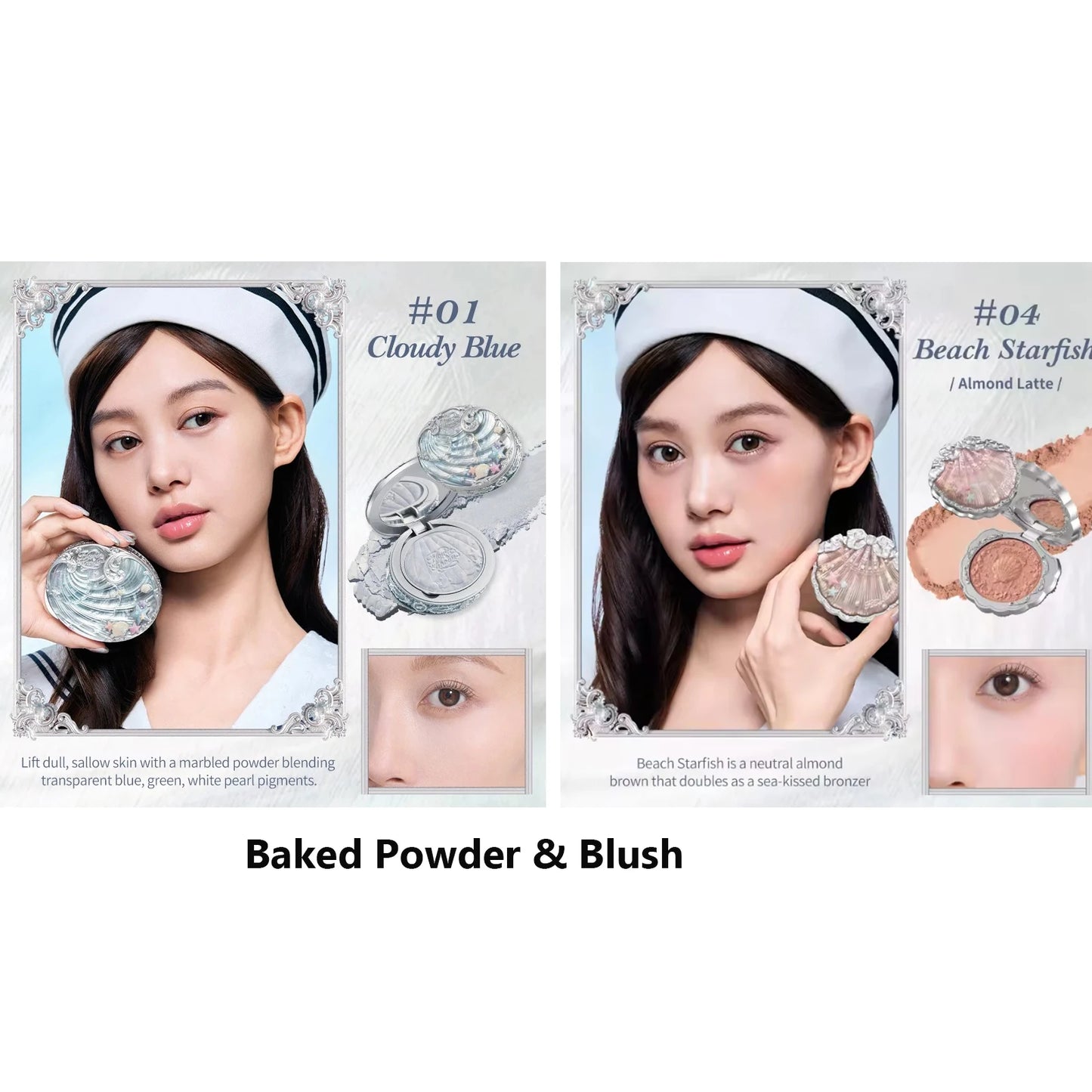 Flower Know Shells Jewel Makeup Set for Women - Eyeshadow Blush Lip Glaze Full Kit - Gift Set