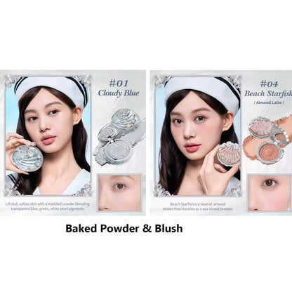 Flower Know Shells Jewel Makeup Set for Women - Eyeshadow Blush Lip Glaze Full Kit - Gift Set