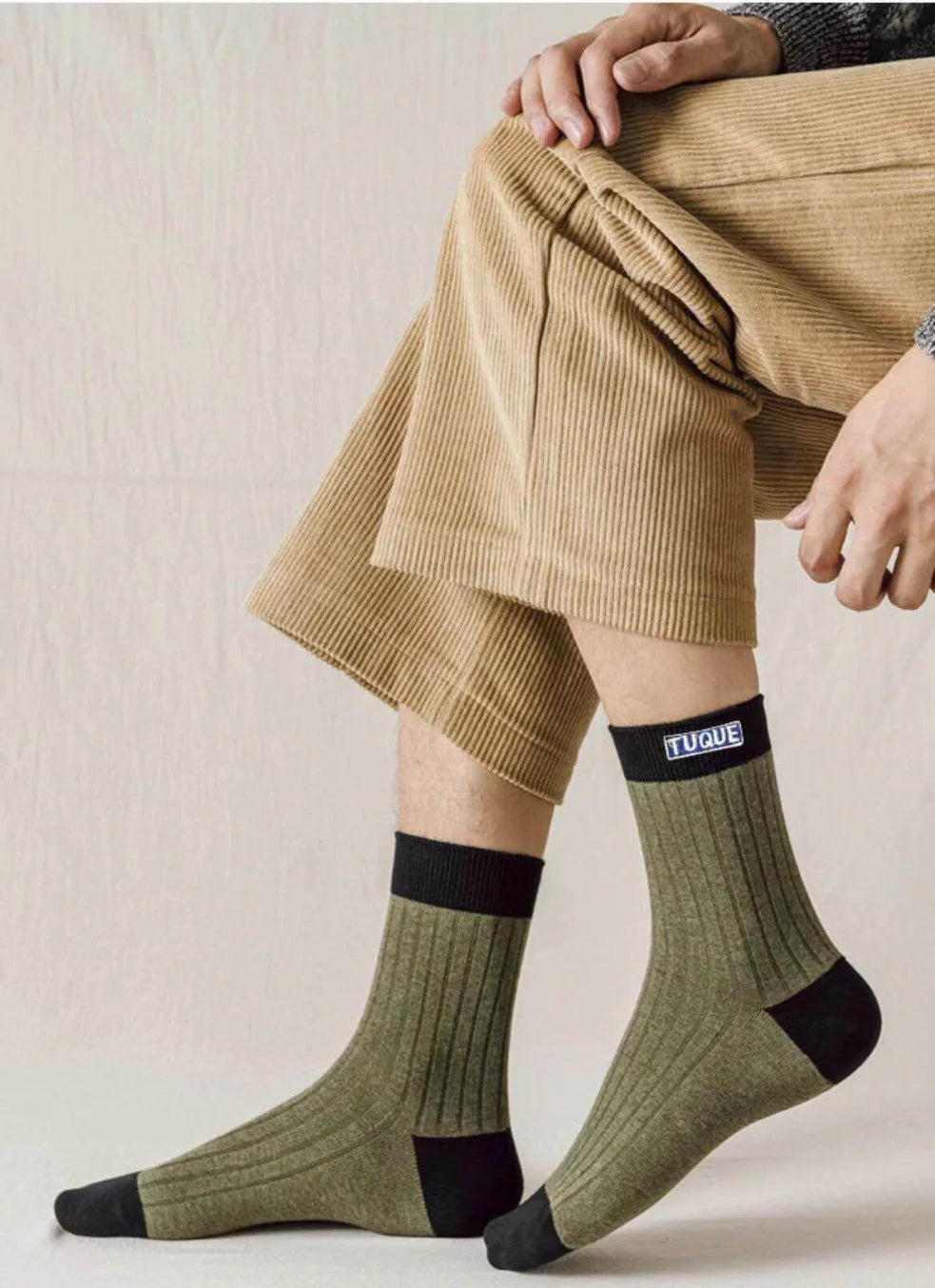 5‑Pairs Unisex Men's Trendy Color Block Crew Socks Breathable Comfy Casual For All Seasons Outdoor Wearing