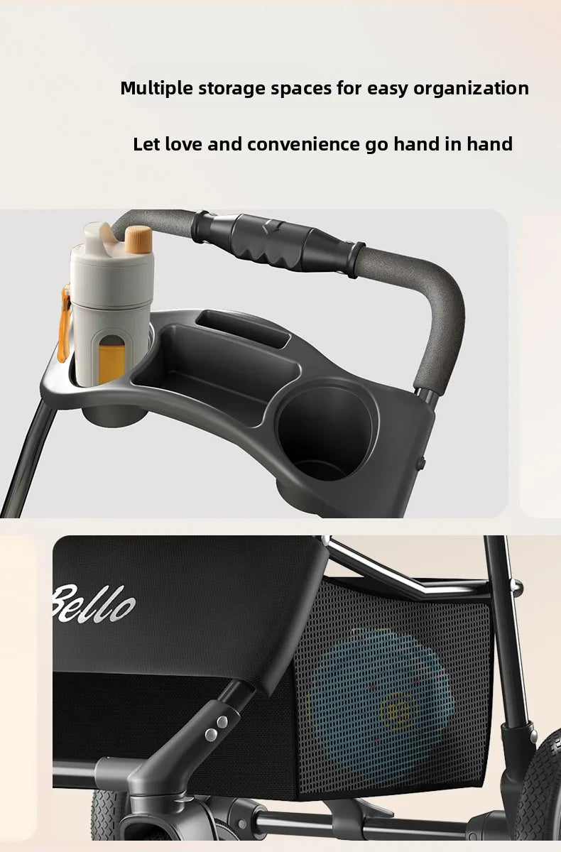 Pet Stroller Lightweight Foldable Detachable Cat Dog Carrier Outdoor Portable One Button Folding Pet Trolley Stroller for Dog