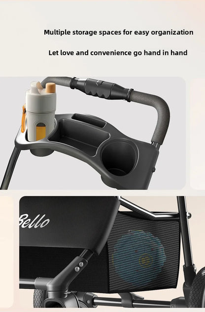 Pet Stroller Lightweight Foldable Detachable Cat Dog Carrier Outdoor Portable One Button Folding Pet Trolley Stroller for Dog