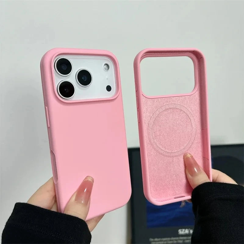 Liquid Silicone Magnetic Phone Case For iPhone 17 Air 16 13 15 14  Pro Max Plus for Magsafe Shockproof Protective Cover Funda
